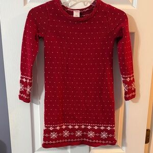 Gymboree Red Knit Dress with White Accents